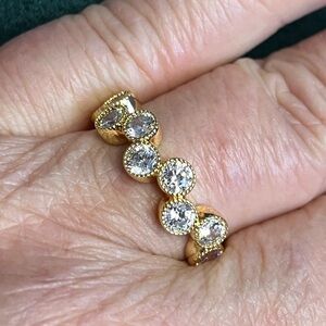 Sparkling Gold CZ Diamond Women's Ring Sz 9 14k gold filled